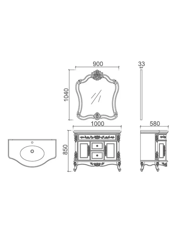 Классический стиль цельнодеревянный античный белый отдельно стоящий одиночный раковины для ванной комнаты