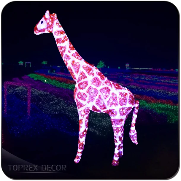 TOPREX Outdoor Christmas LED Motif Light Decoration Resin Acrylic Giraffe Design for Festive Decorations