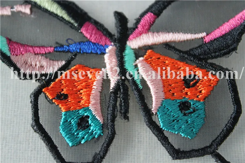 Красивые красочные вышитые дизайнерские 3d нашивки с бабочками для детской