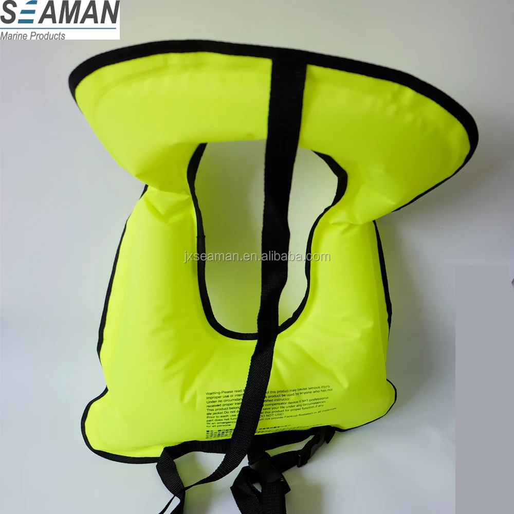 Неоново-желтый надувной жилет для подводного плавания куртка для подводного плавания бесплатная куртка для защиты дайвинга для подводного плавания весло и плавания