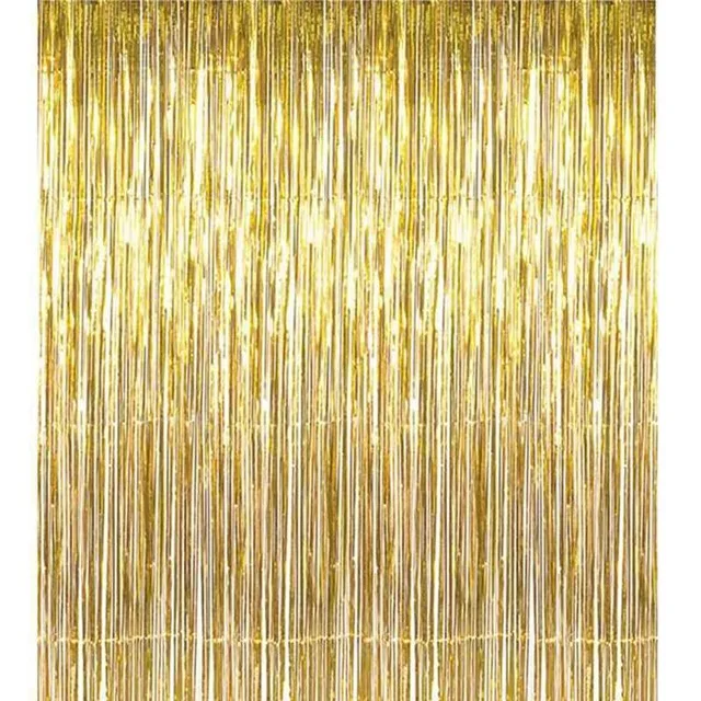 4 Packs 3.28 x 9.84 Feet Metallic Fringe Curtains Door Foil Curtains Metallic Curtains Party Tinsel Curtains for Photo Backdrops Party Decorations Gold 