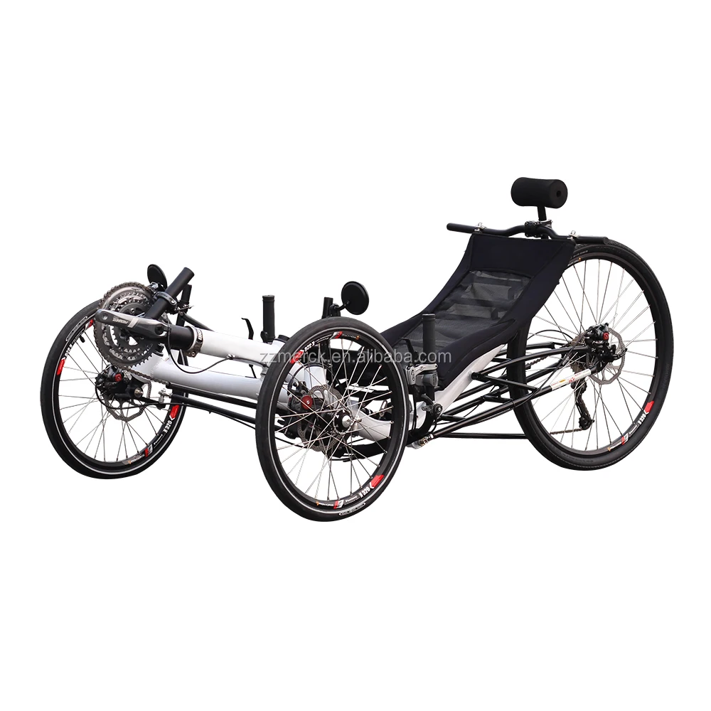 Free Door to Door Shipping 2018 New Style Aluminum Alloy Frame Fast Speed Outdoor Travel Adult Recumbent Tricycle