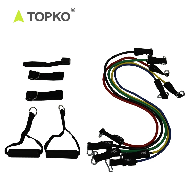 TOPKO Tpe с дверным якорем ручками и ремешками на щиколотке тренировочная лента для тренировки 11 шт. набор трубок сопротивлением