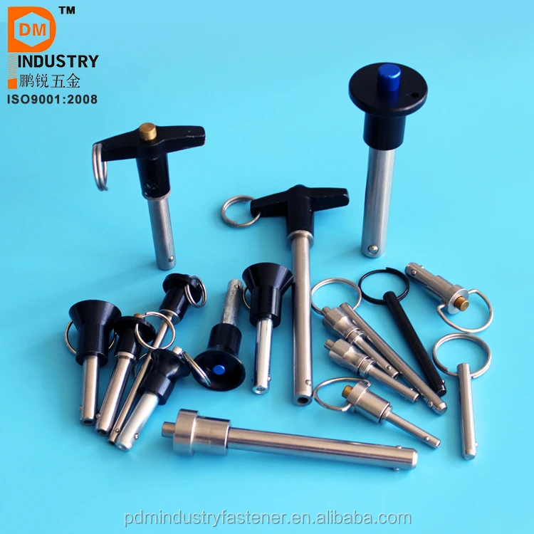 Perni a sgancio rapido con impugnatura a T e cordino con linguetta rotonda in acciaio inox | Jergens Workholding | Jergens Inc