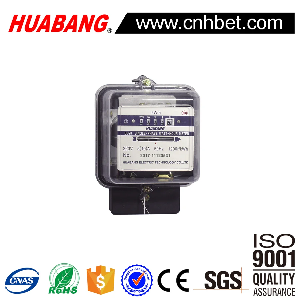 DD28 Glass Cover Single Phase Aluminum Coil Mechanical Electric Meter