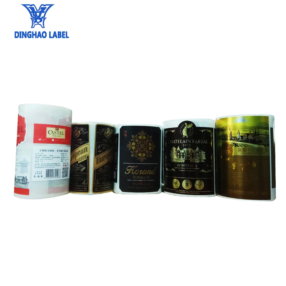 Экологичные глубокой печати самоклеющиеся красного вина, на этикетке бутылки