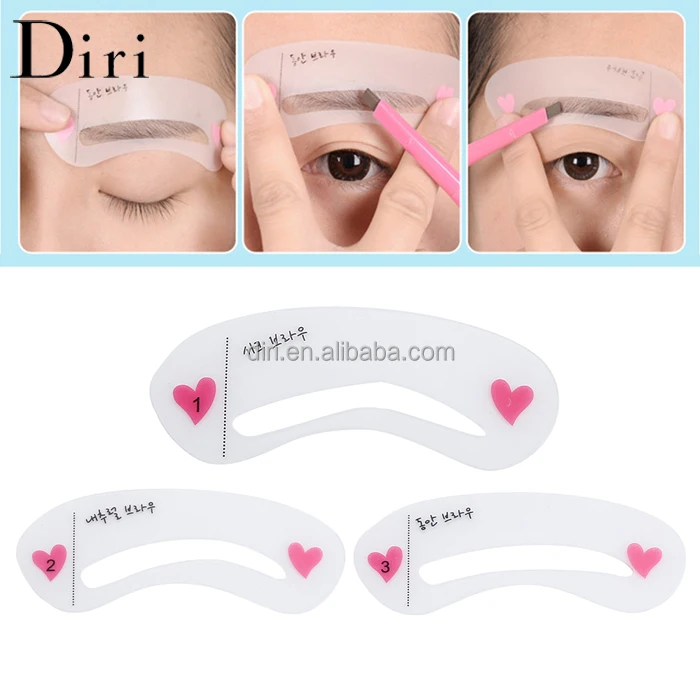 Оптовые макияжные инструменты 3 типа в упаковке шаблон для бровей Трафарет для бровей