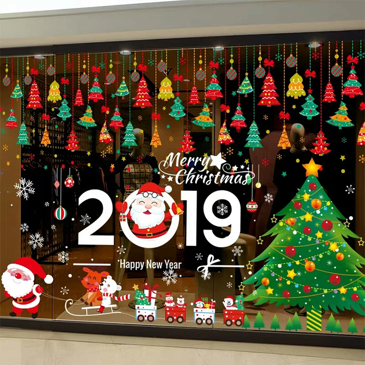 Source Christmas decorations scene layout glass window stickers ...