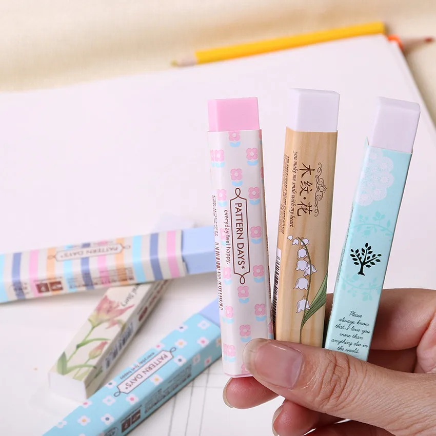 Высококачественный милый кавайный мультяшный цветочный резиновый ластик цветной студенческий подарок