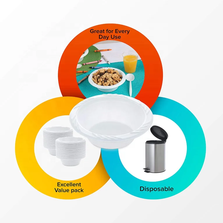 fanquare Set di 4 ciotole da dessert da 340 ml, 11,5 cm Ciotole per