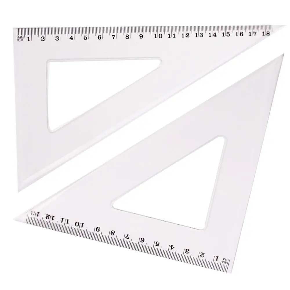 25cm Ruler Triangle 4pcs Geometric School Ruler Set