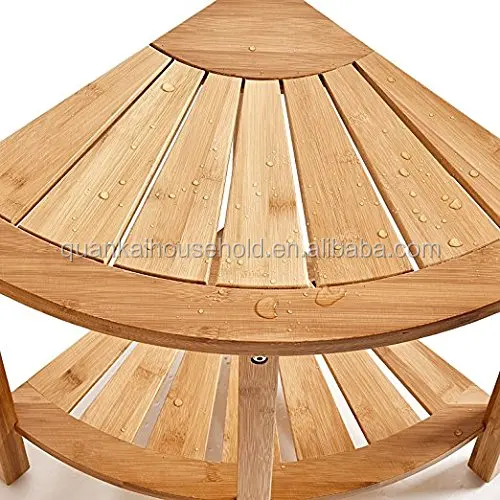 Eck-Bambus-Dusch bank mit Ablage fach Holz Dusch bank Stuhl, Bad hocker,  Spa-Sauna sitz