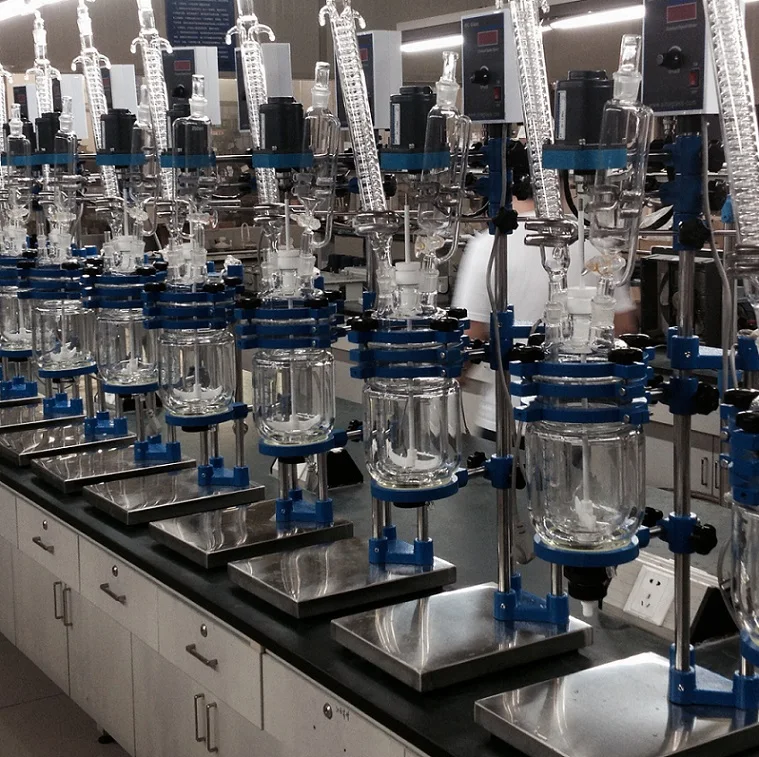 TOPTION 2L Laboratory Jacketed Batch Glass Reactor With Rectification Column System