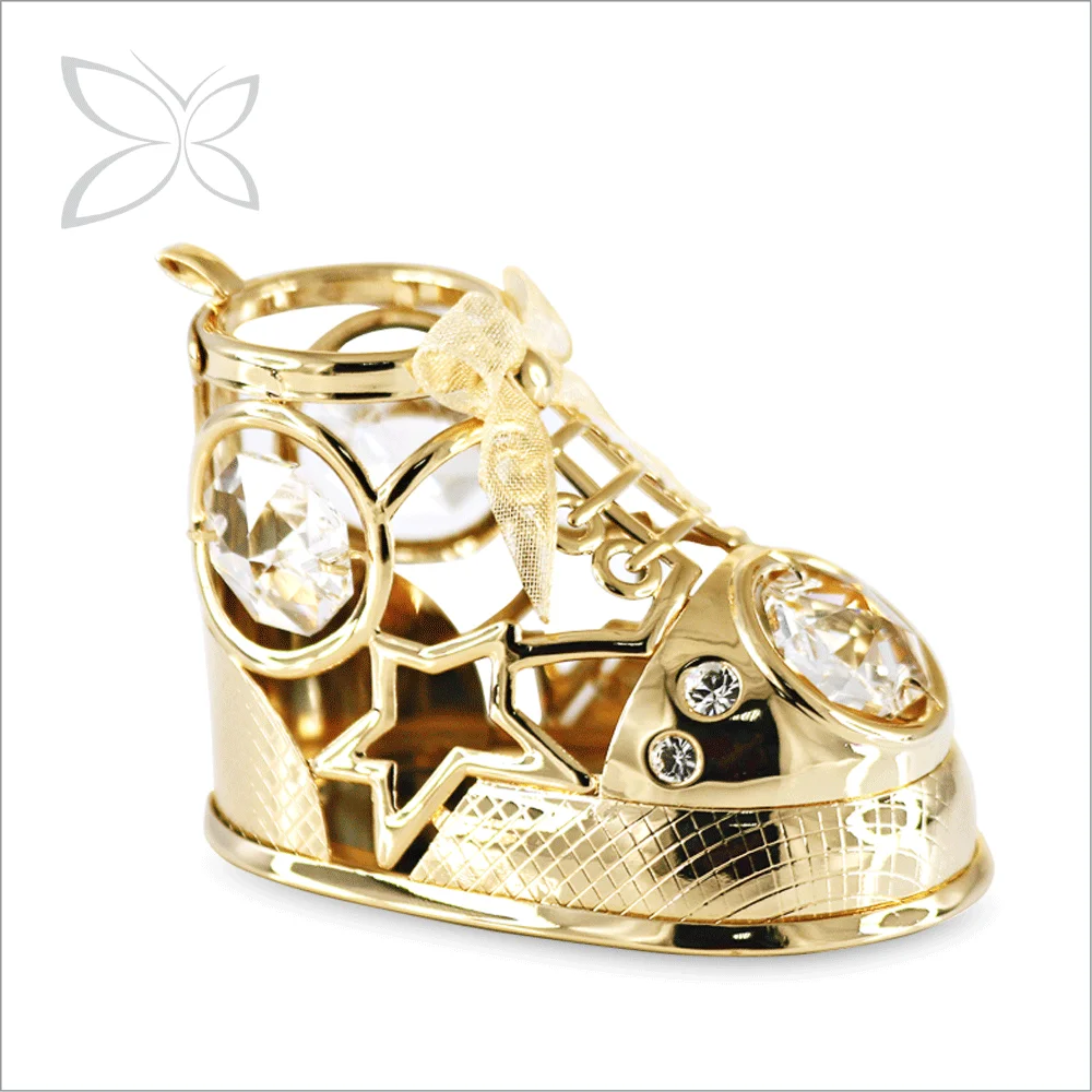 Crystocraft позолоченный металл Новорожденный ребенок сувенир подарки украшенные кристаллами бриллиантовой резки детская фигурка