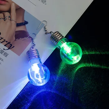 Promotion Ladies Safe Flashing LED Acrylic Bubble Christmas Light Up Earrings