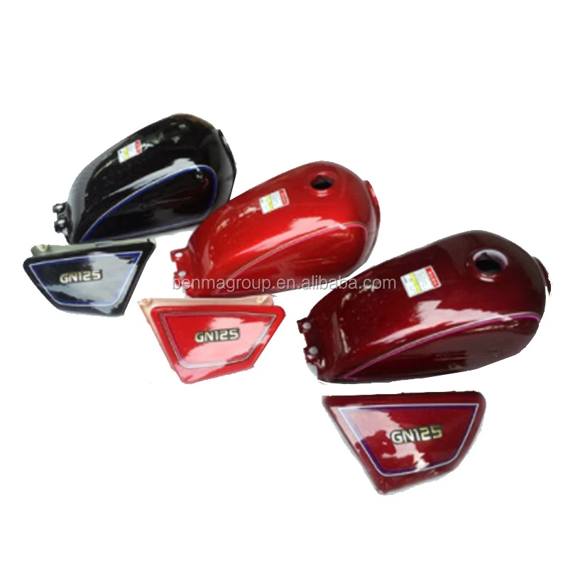 タンクサイドカバーgn125黒と赤スズキgn 125 Gs125オートバイ部品用