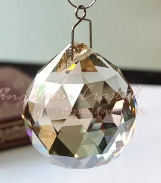 15 мм Золотой персиковый стеклянный твердый шар Хрустальная Призма висячий подвесной кулон