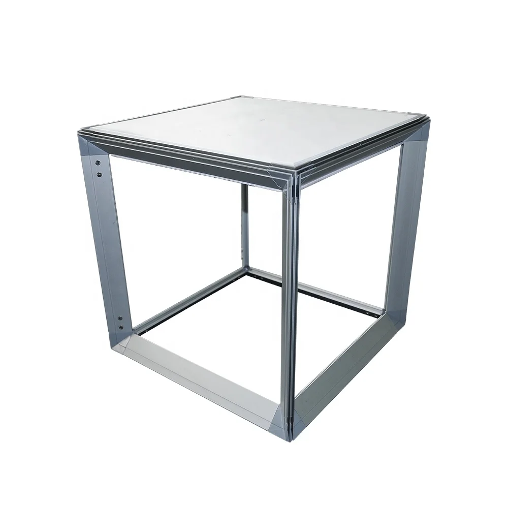 Portable Aluminum Light Cube Display with Graphic