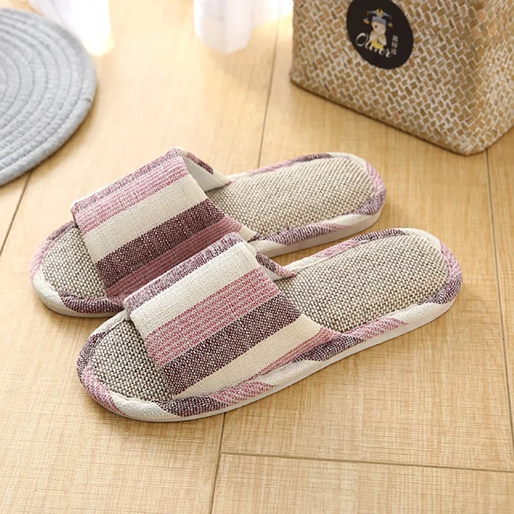 Wholesale Custom Linen Fabric Lady And Men Slippers Home Indoor Sliders  Flax Cotton Sandals Non Slip Wooden Floor Slippers - Buy Wholesale Linen  Lady And Men Slipper,Women Flax Cotton Sandals,Wooden Floor Anti-