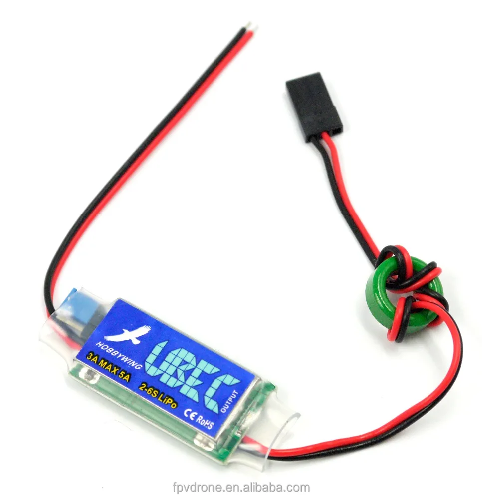 Régulateur UBEC Hobbywing 5V/6V 3A (max 5A) Pour Modèles RC - Commutateur Bas Bruit RF - Neuf Sous Emballage
