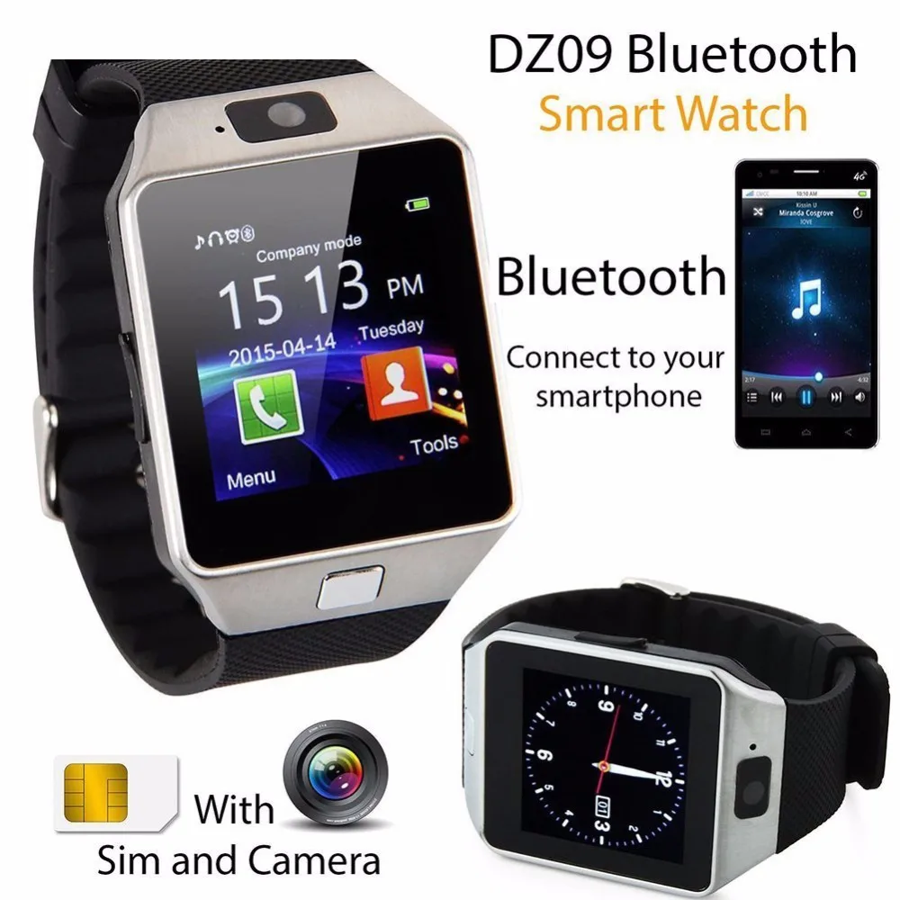 Hot Sale!!! Lady Wrist Smart Watch DZ09 With Camera Support SIM Card for  Mobile Phones