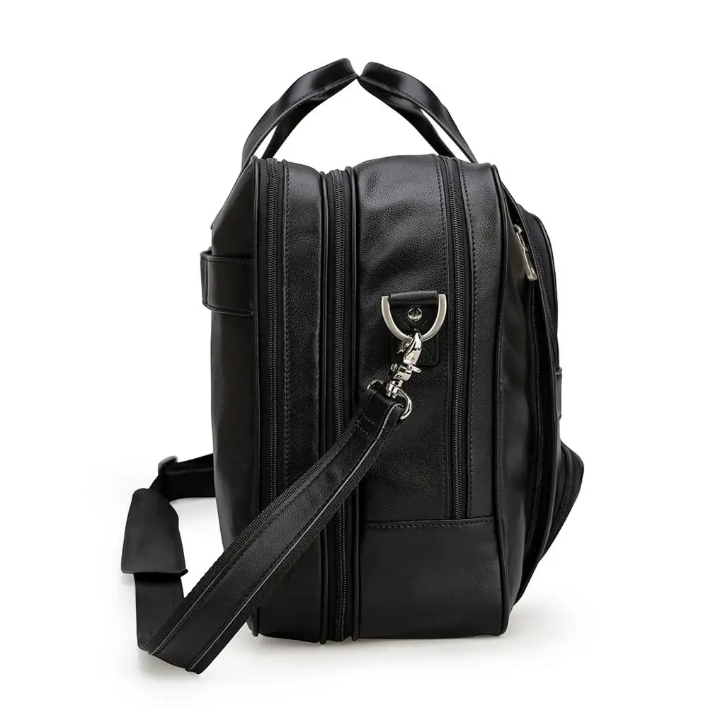 Wholesale Price Large Capacity Genuine Cowhide Leather Messenger Laptop Bag Leather Briefcase for Men