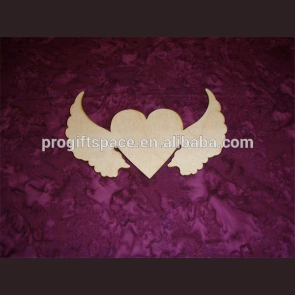 Hot Sell Heart With Angel Wings Wood Cut Out Unfinished Wooden Shapes Made In China Buy Heart With Wings Necklace Hearts Made Of Wood Wood Clip Heart Product On Alibaba Com