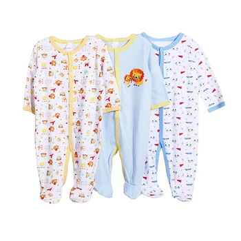Fashion Newborn Infant Girls Romper Sleepwear 100 Cotton Organic Footed Baby Pajamas