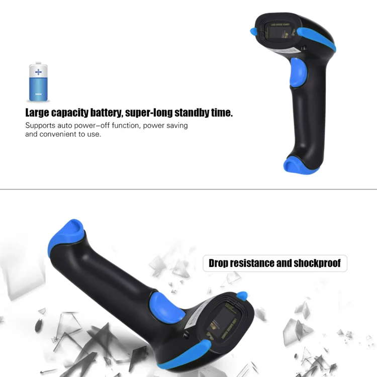 New Design 1D Blue tooth Barcode Scanner With Charge Base Laser Wireless Bar code Reader with Pedestal