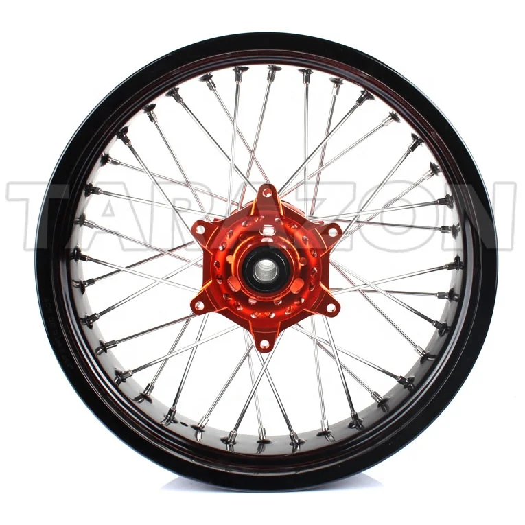 High Performance Custom Sizes Motorcycle Supermoto Aluminum Alloy Wheel Spoke Rims Set for Honda Kawasaki Yamaha Suzuki KTM