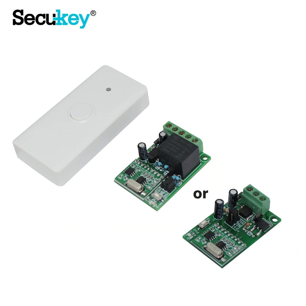 433MHz Rolling Code Wireless Exit Button With Dry Contact Receiver