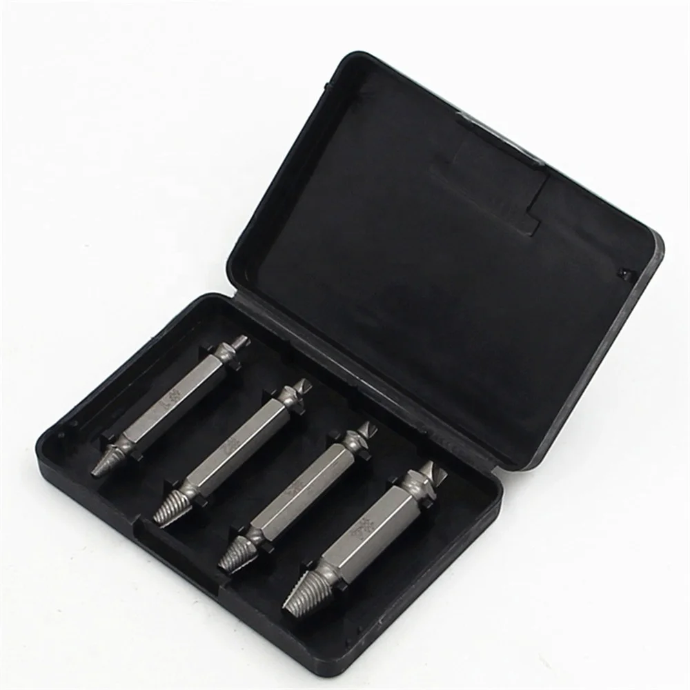 Case 4Pcs/ Set Damaged Screw Extractor Drill Bits Set High Speed Power tool 