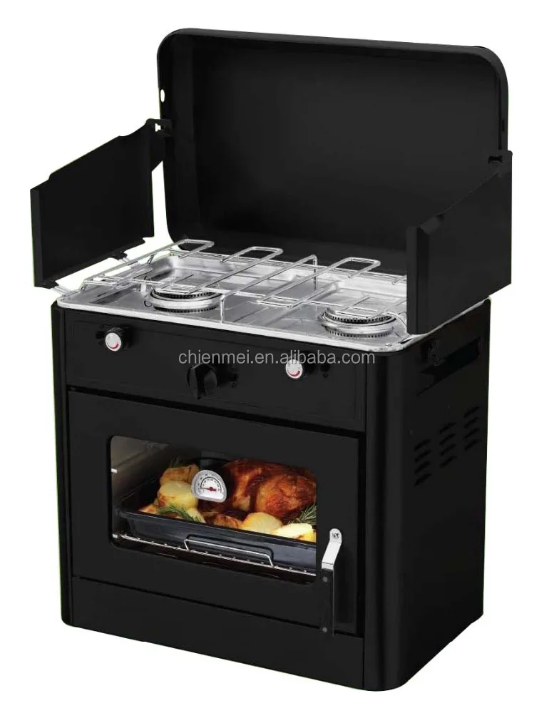Hot Sale for Outdoor Cooking Boating or Car Camping BBQ Double Burner Automatic Ignition Stove Portable Butane Camping Gas Oven
