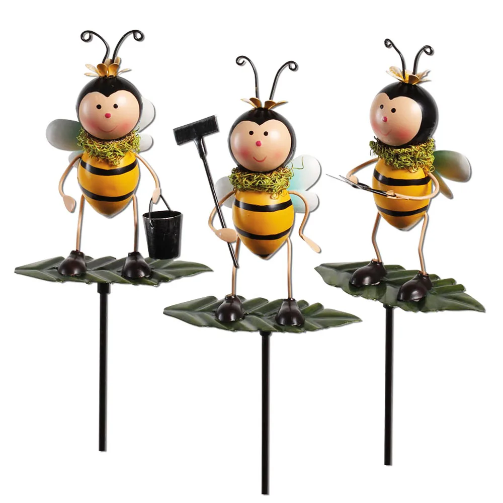 Yard Planter Stake Metal Art Home  bee  3