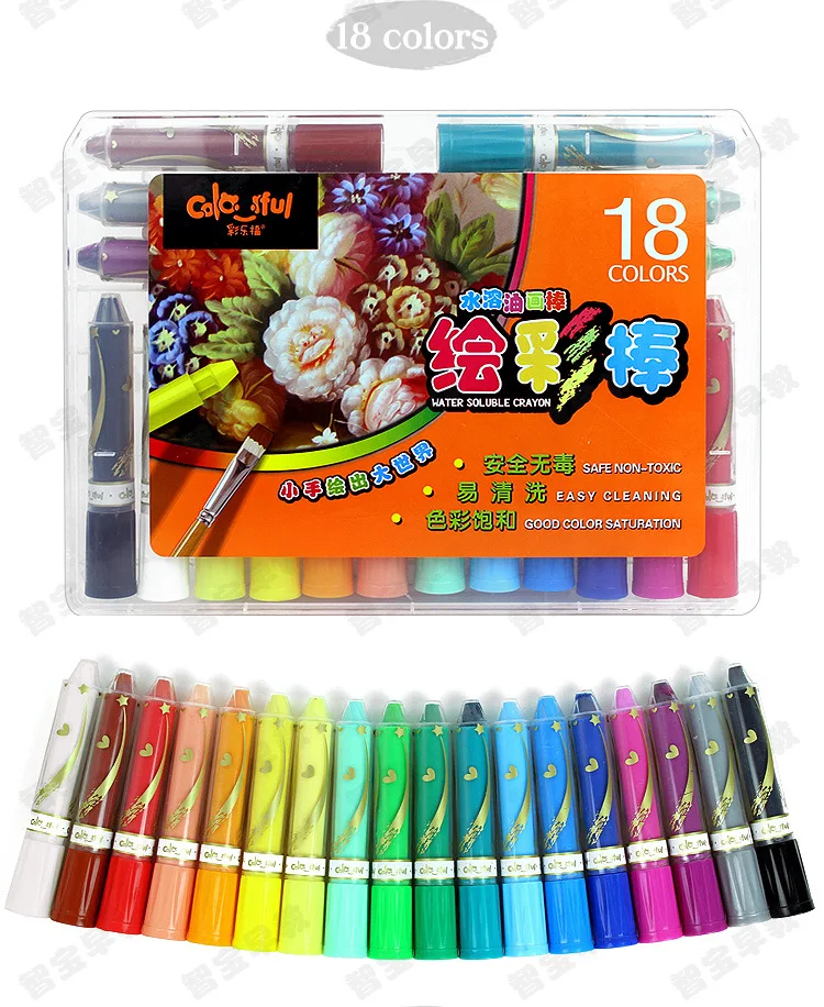 colorful kids painting rainbow crayons set