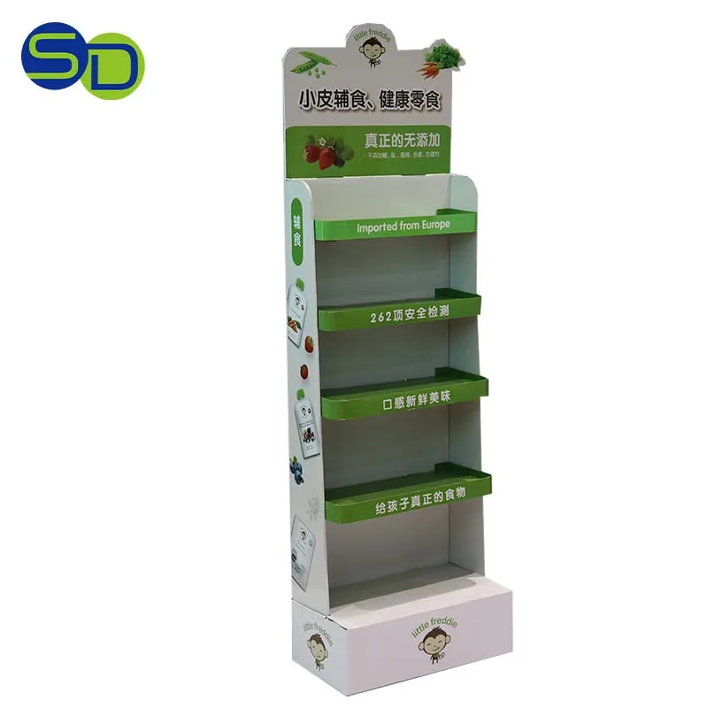 Popular Design Cardboard and PVC Material Deodorant Spray Floor Display Rack