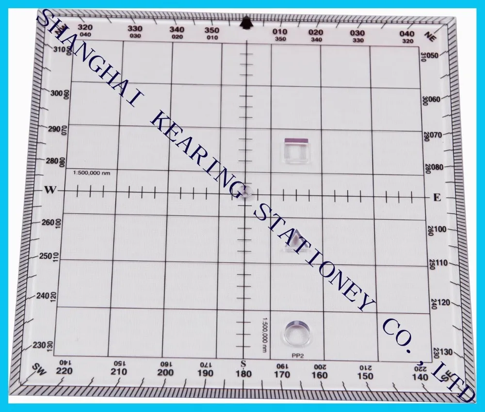 High Quality Navigation Round Protractor, Nautical Miles Ruler, square Plotter for pilot Training, Customized logo From China