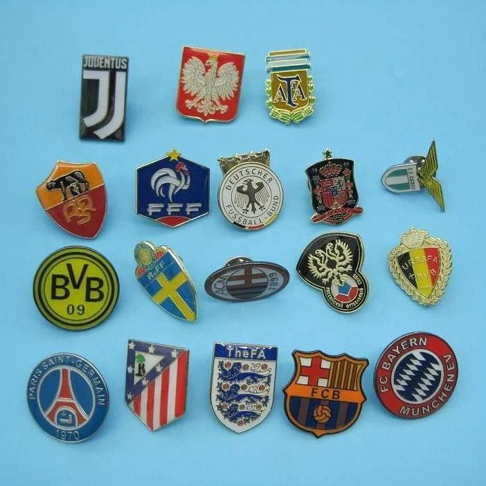 サッカー ピンバッジ ヨーロッパクラブ ユーロサッカーバッジ卸売チームピン高品質金属エナメル