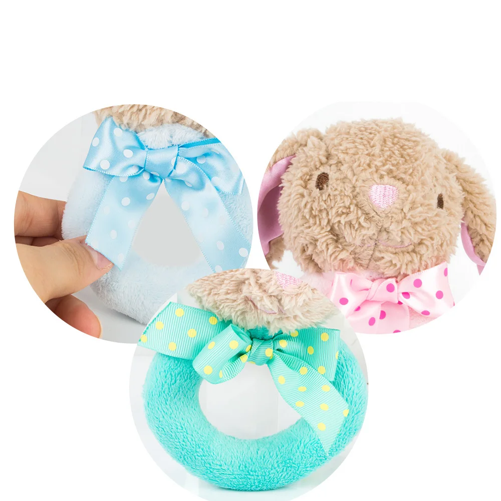 Детский мультяшный Кролик плюшевая погремушка кольцо колокольчик новорожденный ручной кролик музыкальные детские мягкие игрушки
