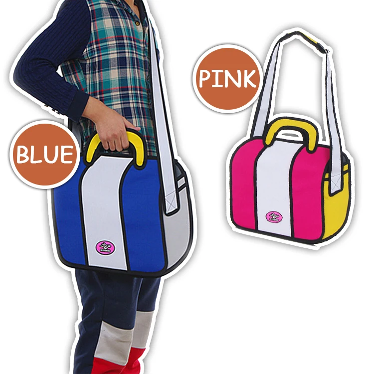 Новый каваи 2D рисунок слинг сумка огромный мешок школы 2 цвета