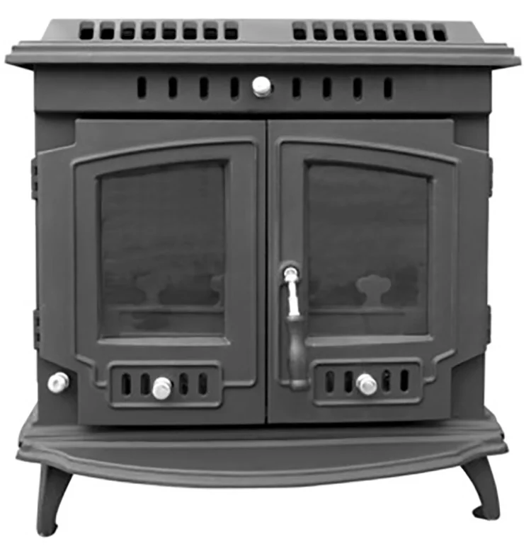 Source LF Double Doors Indoor Home Used 15KW Cast Iron Black Paint Wood  Burning Stove With Hot Plates on m.alibaba.com