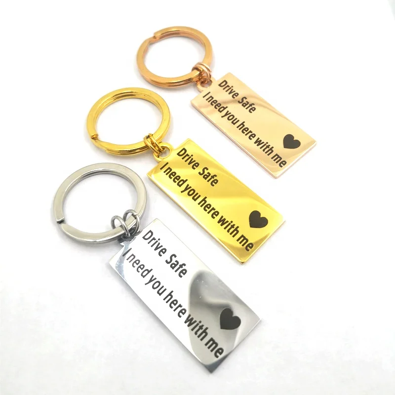 
Двойные круги, металлический безопасный автомобильный брелок для ключей, нержавеющая сталь 