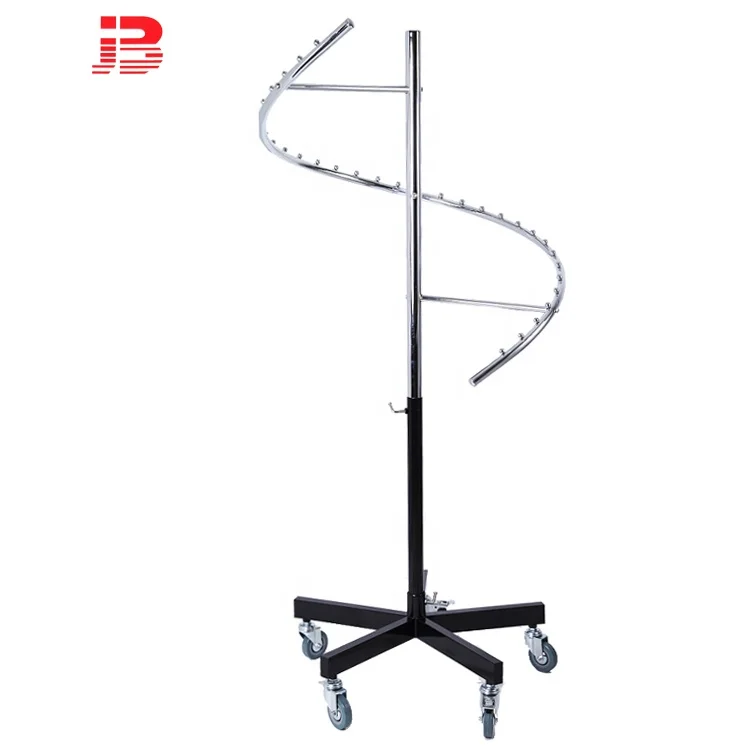 JINBIN Metal Chrome Spiral Display Rack for Clothing Shop factory