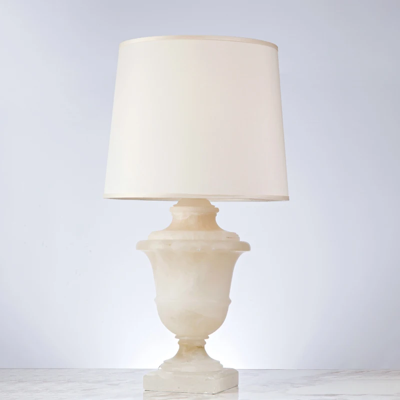 Home Decorn Led Table Lamps Light Desk Lamp Fabric Cloth L Pendent Lamp for Hotel Translucent Stone with White Electric 1PCS