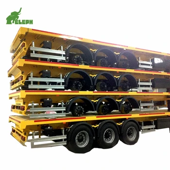 skeleton semi trailer container chassis add flat bed hot sale