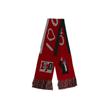 Top quality cheap price custom printed soccer wool acrylic square scarf