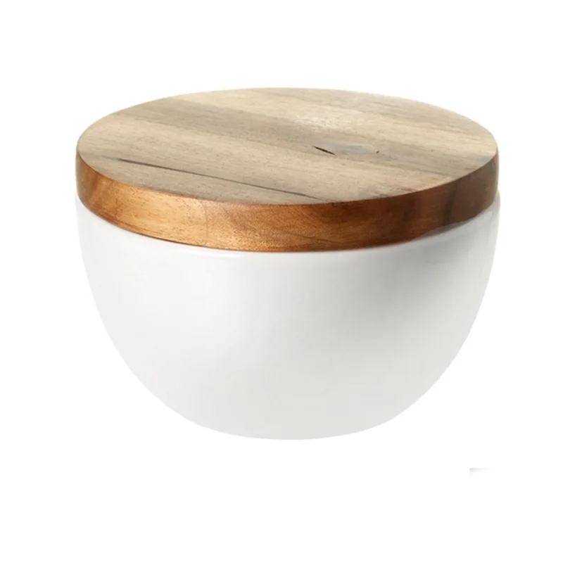 ceramic bowl with wooden lid