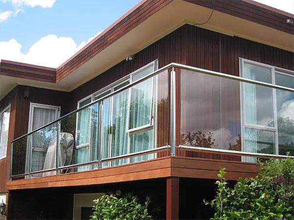 Apartment House Balcony Modern Baluster Glass Railings Villa Decking Post Glass Banister supplier