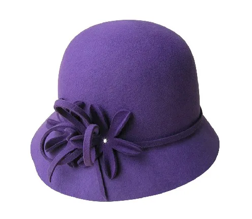 purple felt hat