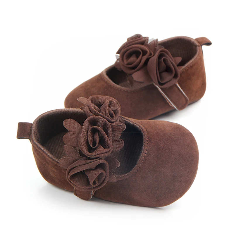 Wholesale Cheap Baby Girls Soft Sole Floral Mary Jane Flats Infant Princess Prewalkers Toddler Wedding Dress Shoes details